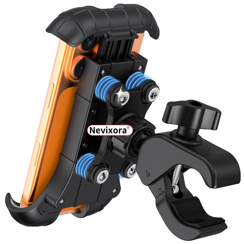 Commuter Bike Lock - ที่ยึดโทรศัพท์มอเตอร์ไซค์กันสั่นสะเทือน ใช้งานร่วมกับกล้องได้ ที่ยึดแฮนด์จักรยานกันสั่น พร้อมระบบล็อกแน่นหนา ใช้ได้กับจักรยานไฟฟ้าและสกู๊ตเตอร์ทุกรุ่น